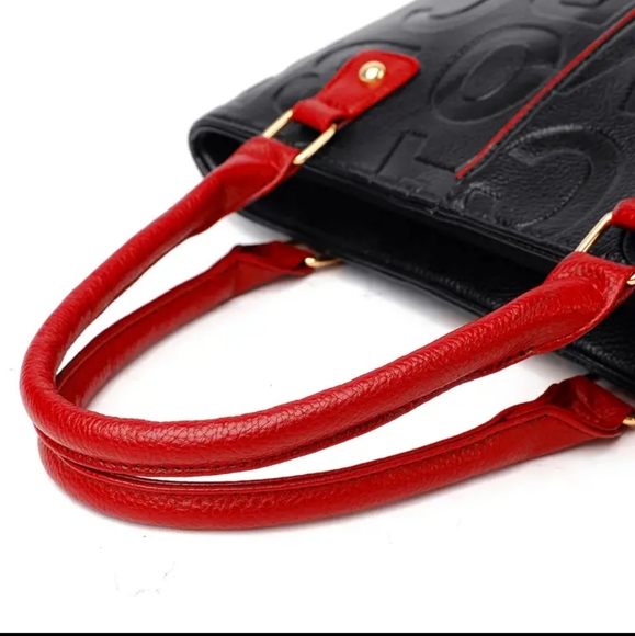 NEW DESIGNER INSPIRED Letter Leather Handbag & Matching Clutch - Picture 7 of 14